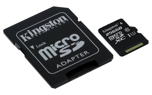 Kingston 256GB Canvas Select, UHS-I Class 10 MicroSDXC - memory card + SD adapter