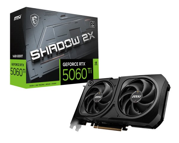 MSI GeForce RTX 5060 Ti SHADOW 2X PLUS 16GB OC Graphics Card