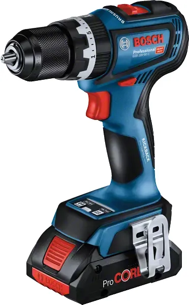 Bosch Cordless Impact Drill GSB 18V-90 C Professional, 18V (blue/black, 2x Li-Ion battery 4.0Ah, in L-BOXX)