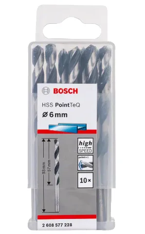 Bosch metal drill-HSS PointTeQ - DIN 338 - 6,0 mm - 10-pack - 2608577228