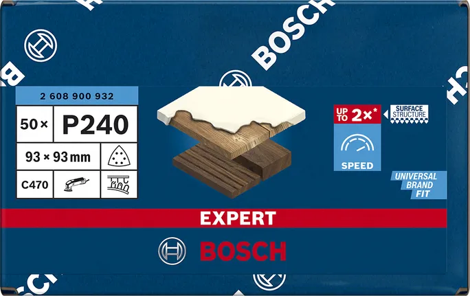 Bosch Expert C470 sanding sheet, 93mm, K240 (50 pieces, for delta sanders)