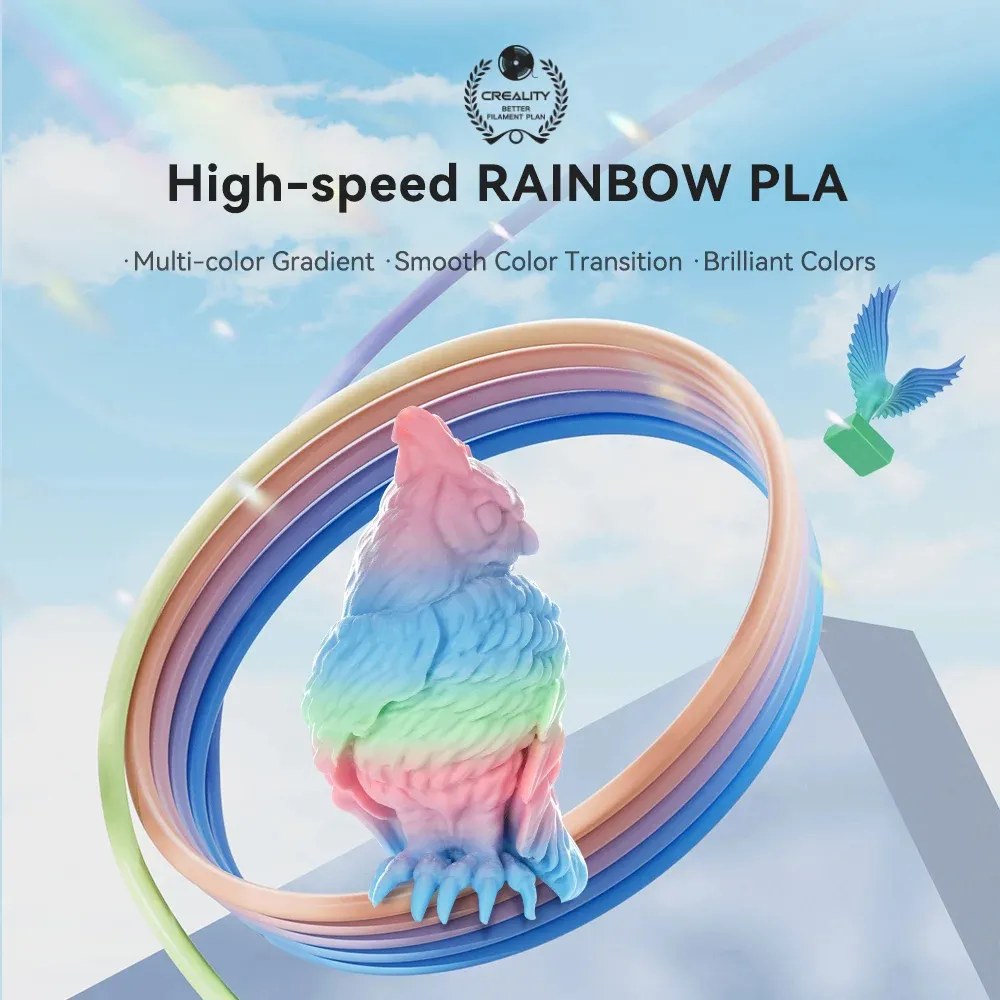 Creality Hyper PLA, regnb&aring;ge, 1.75 mm,  ồ1 kg 3D-skrivarfilament, Wild Blossom-Short