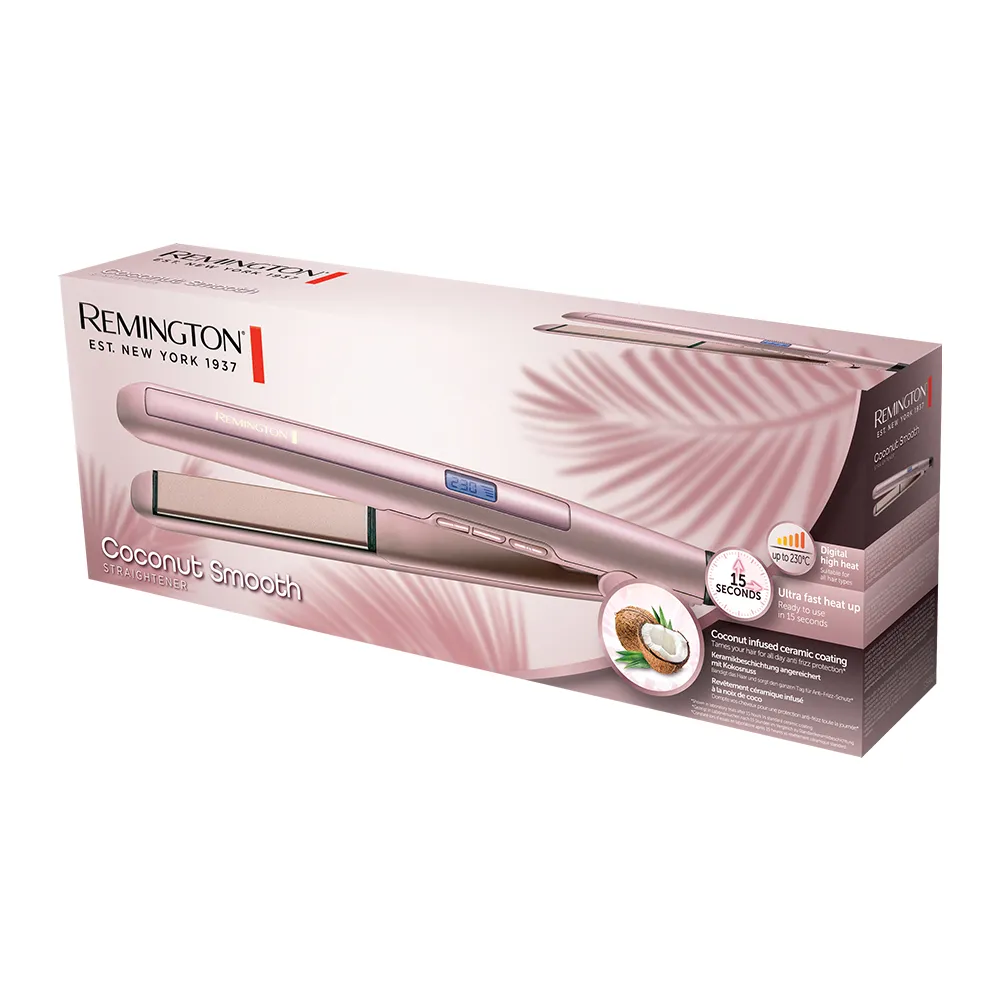 Remington Coconut Smooth S5901 230&deg;C Hair Straightener, Rose
