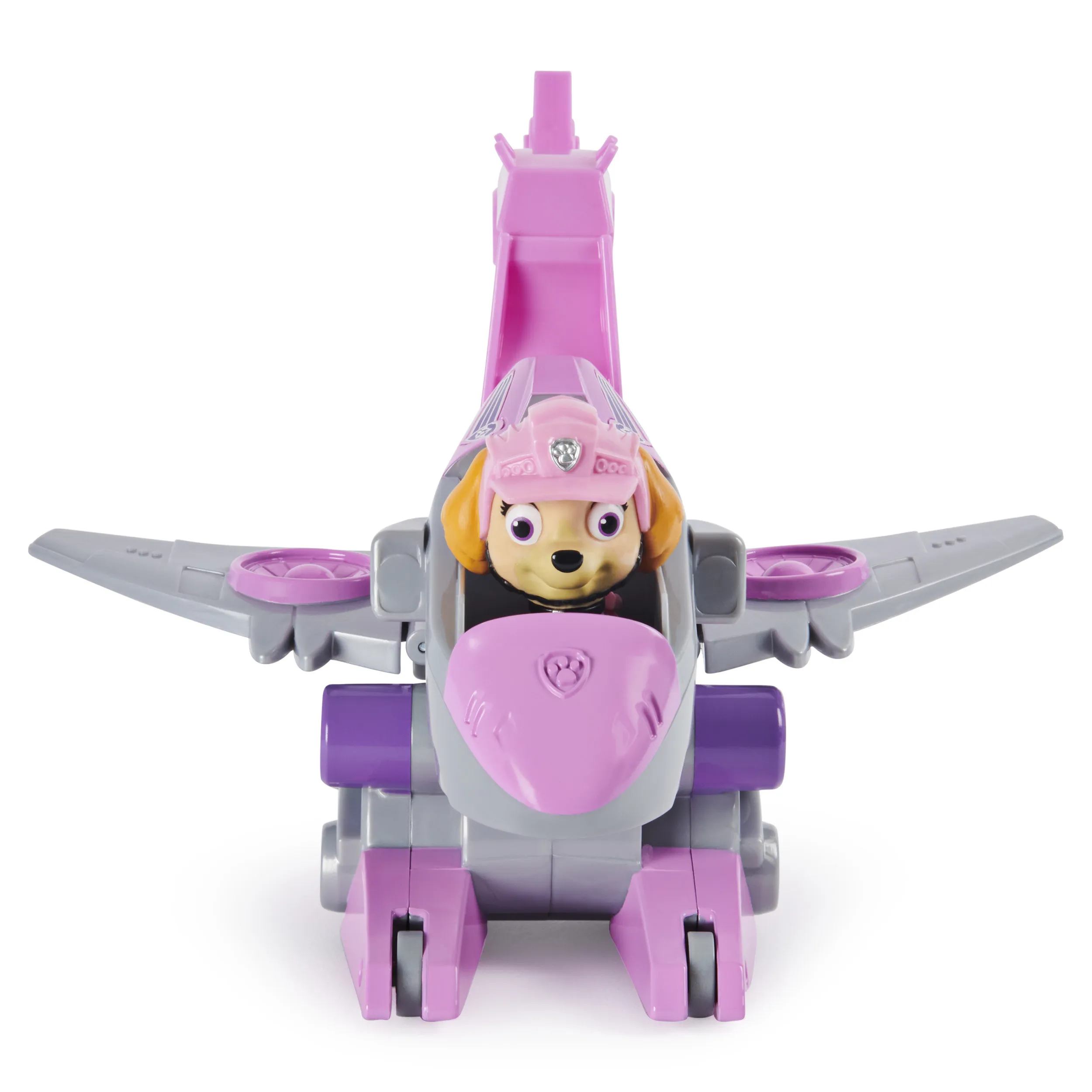 Spin Master Paw Patrol Dino Rescue Skyes Basic Vehicle, Toy Vehicle (Pink/Grey, Includes Dog Figure and Surprise Dino)