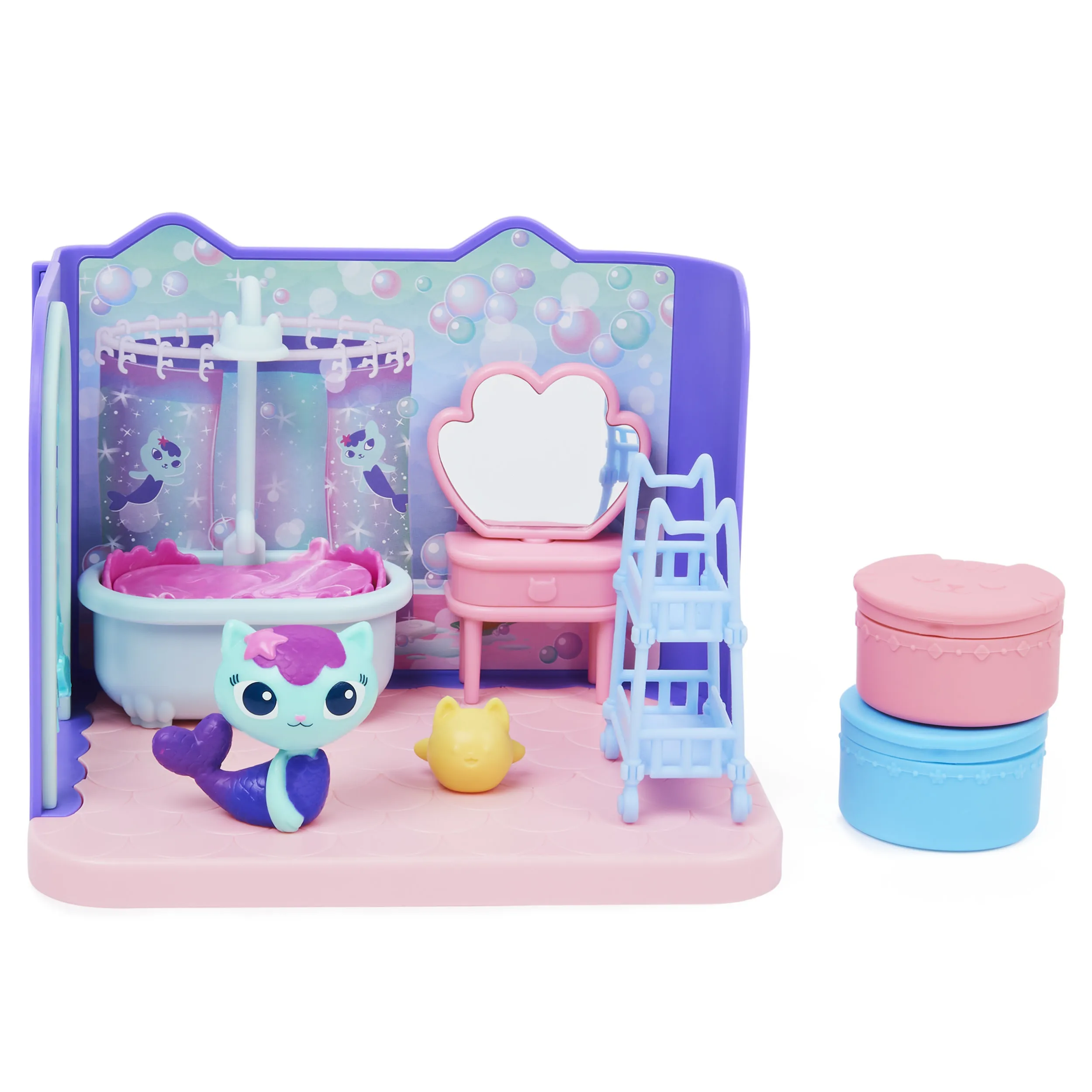 Spin Master Gabby's Dollhouse Deluxe Room Bathroom, Fig. (with a seakill figure)