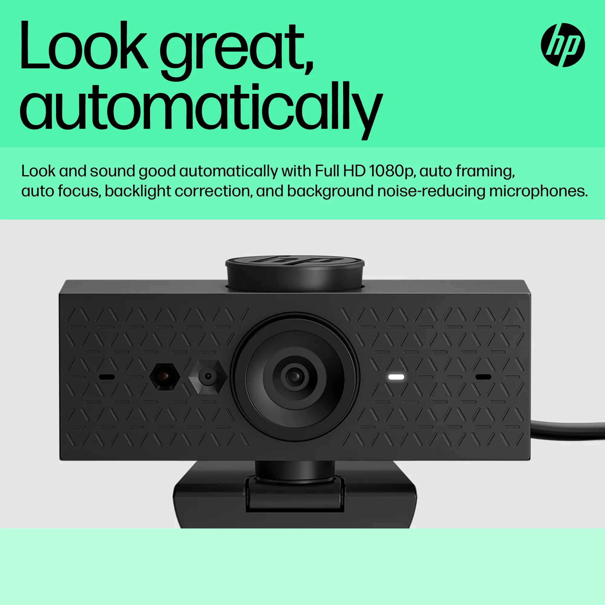 HP 625 FHD Full HD 1080p, Autofocus Webcam, Black