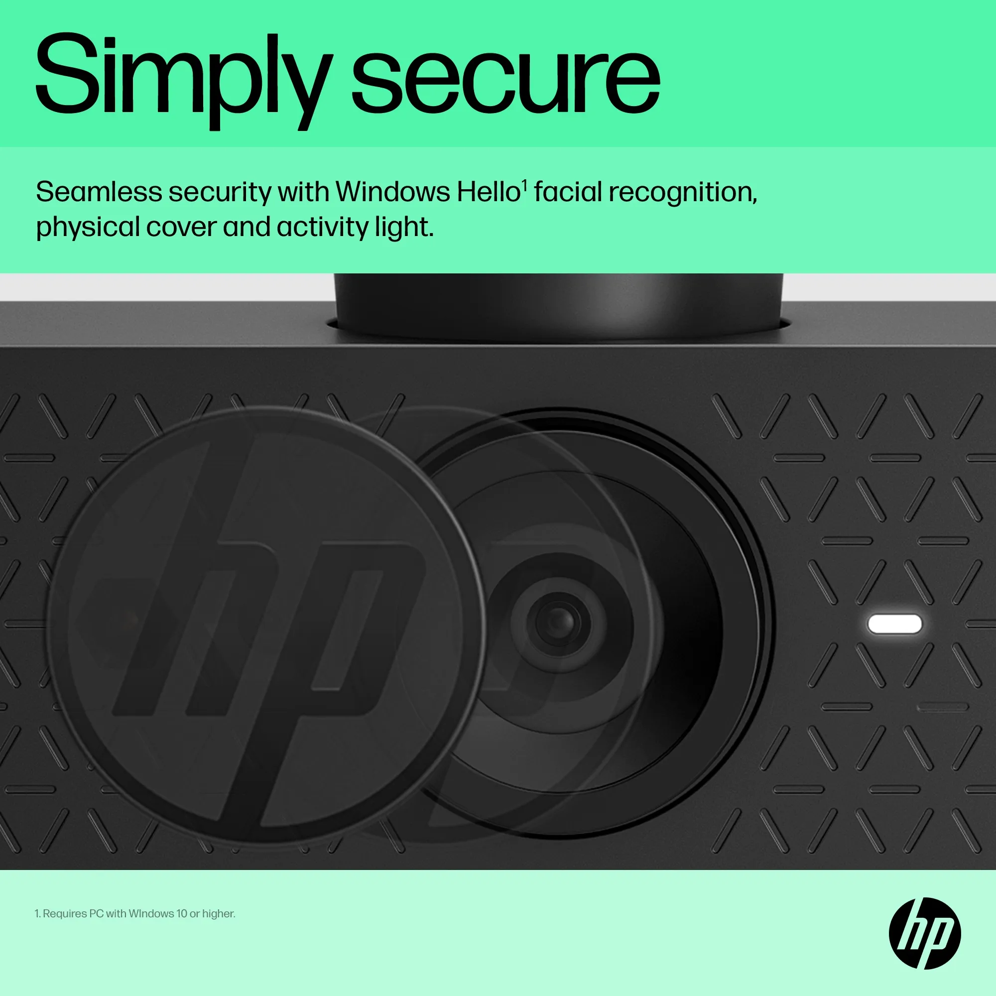 HP 625 FHD Full HD 1080p, Autofocus Webcam, Black