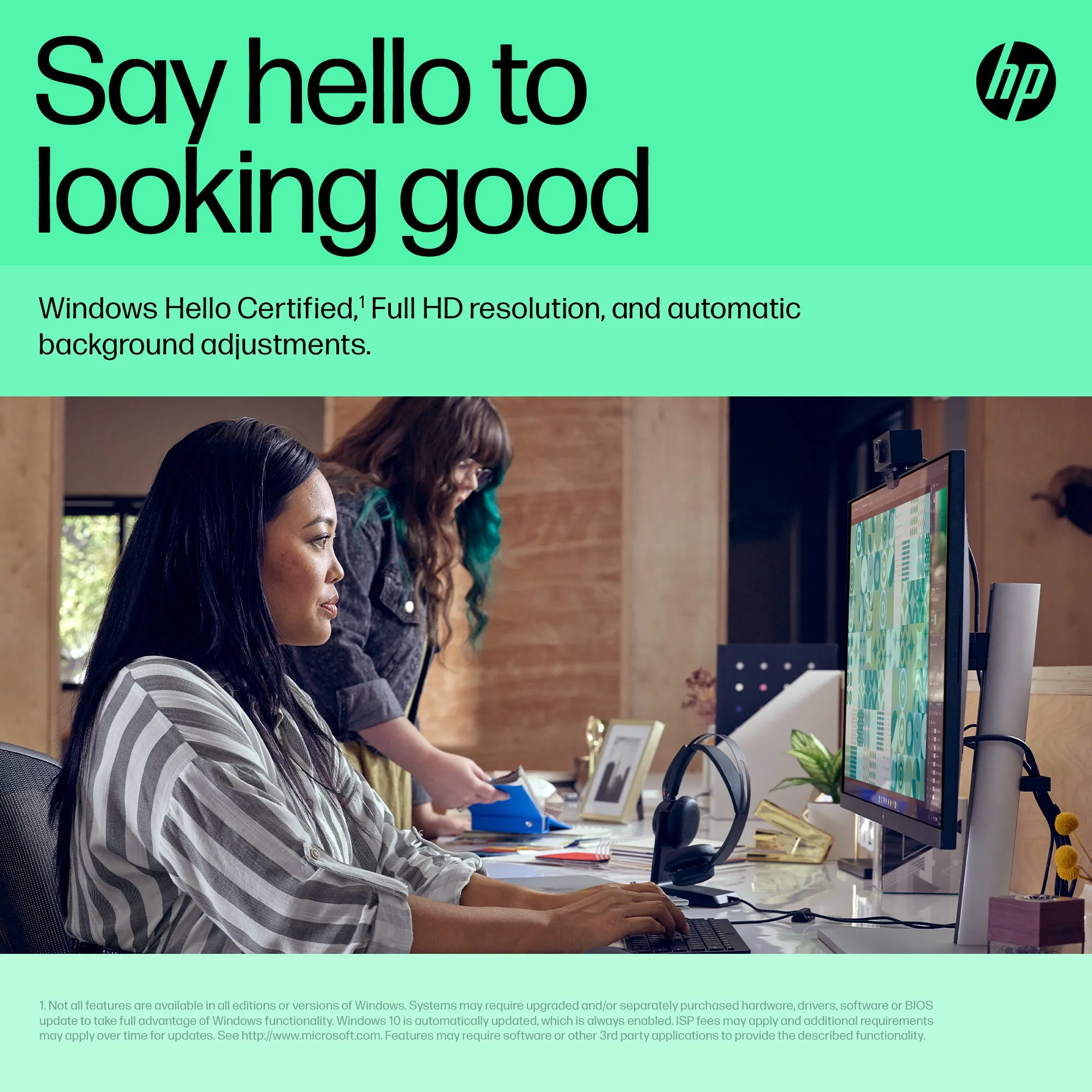 HP 625 FHD Full HD 1080p, Autofocus Webcam, Black
