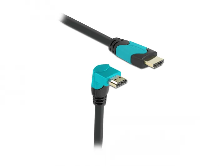 De-Lock  HDMI – HDMI 2.1 - cable, 2 m, Black, Blue