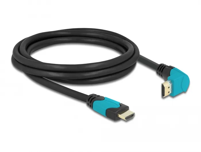 De-Lock  HDMI – HDMI 2.1 - cable, 2 m, Black, Blue