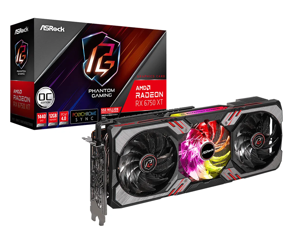 ASRock Radeon RX 6750 XT Phantom Gaming D OC 12 GB - grafikkort