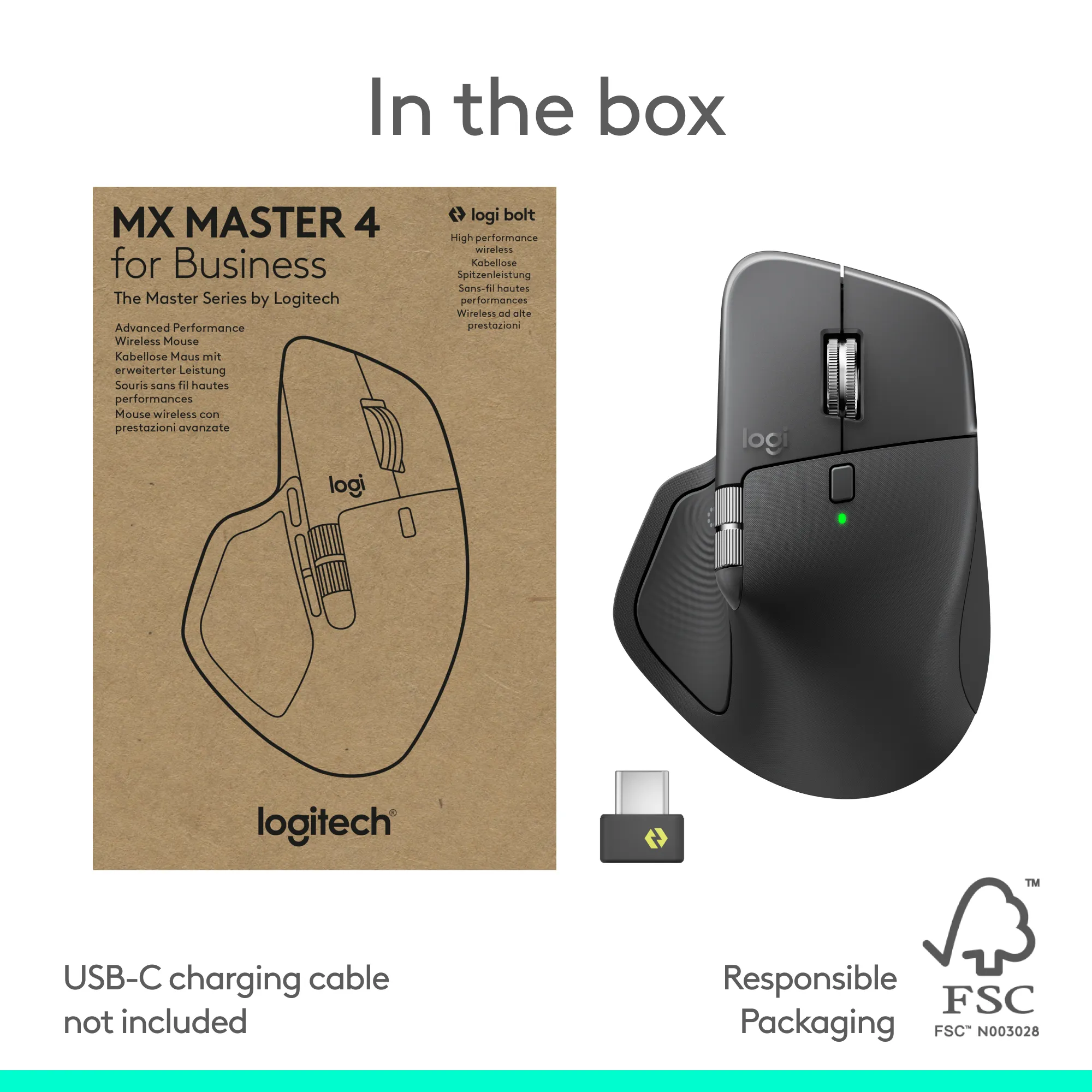 Logitech MX Master 4 for Business Wireless Ergonomic Mouse, Graphite