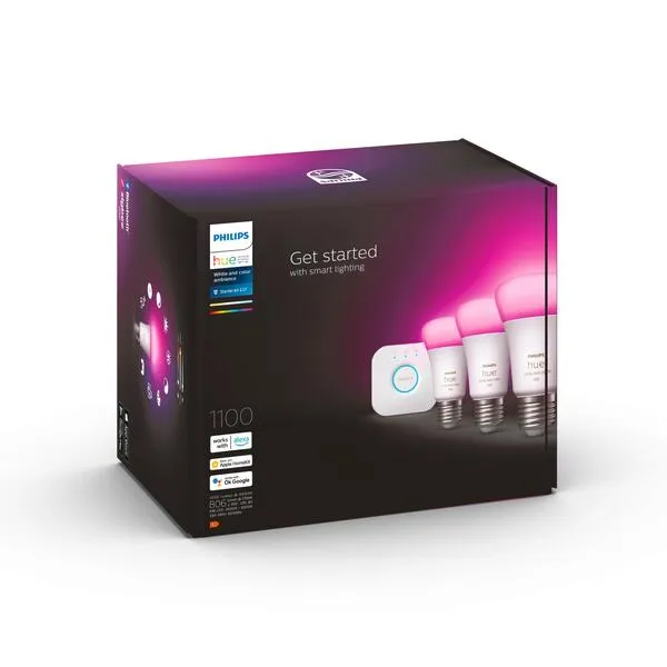 Philips Hue White and Color Ambiance, 3xE27 - starter kit