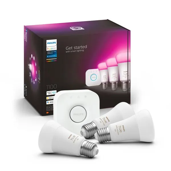 Philips Hue White and Color Ambiance, 3xE27 - starter kit