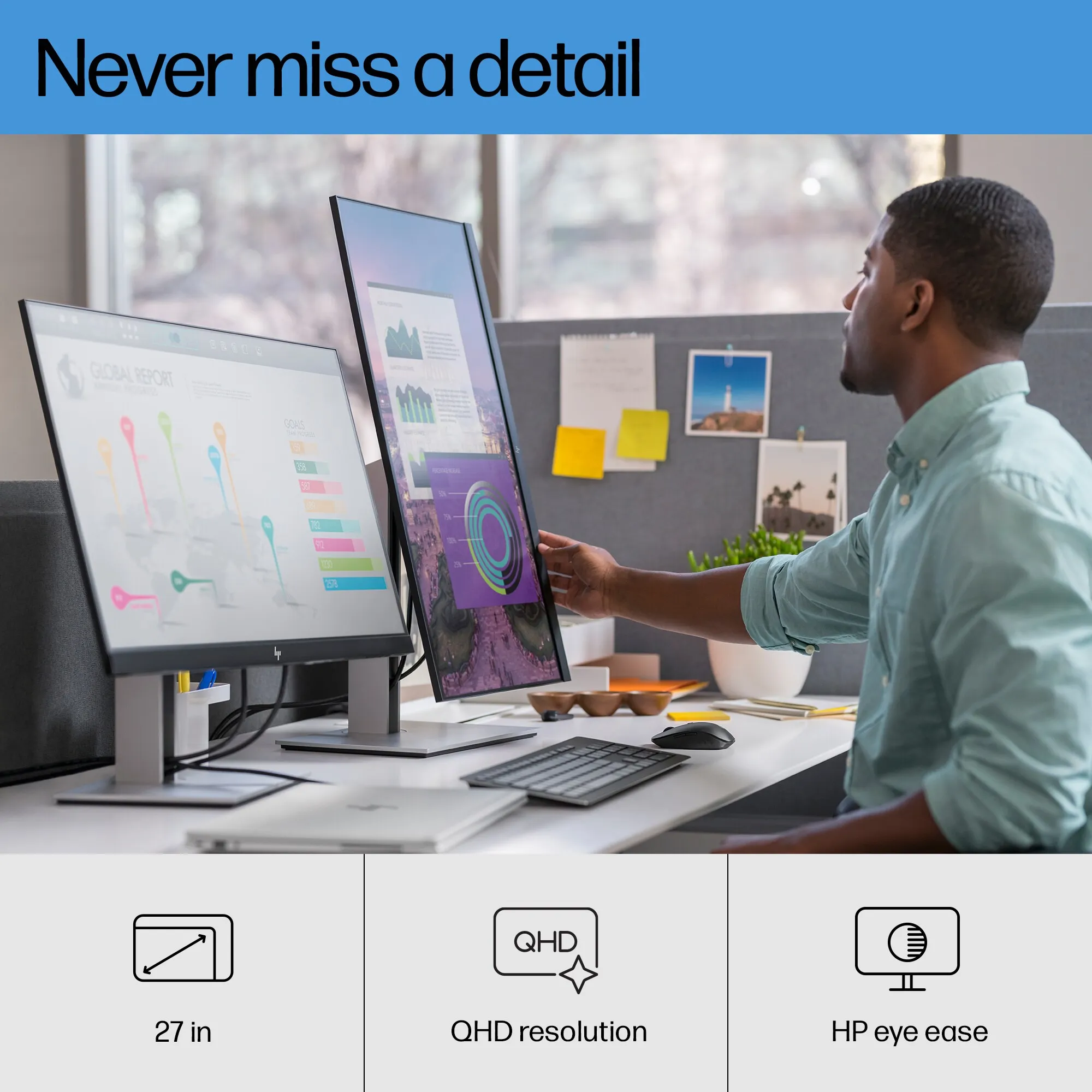 HP 27&quot; E-Series E27q G4, QHD, IPS -n&auml;ytt&ouml;