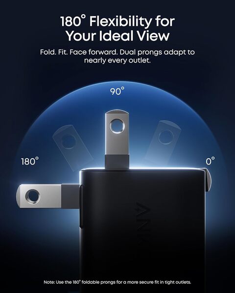 Anker Nano Charger 45W Smart Display - Laturi, Musta