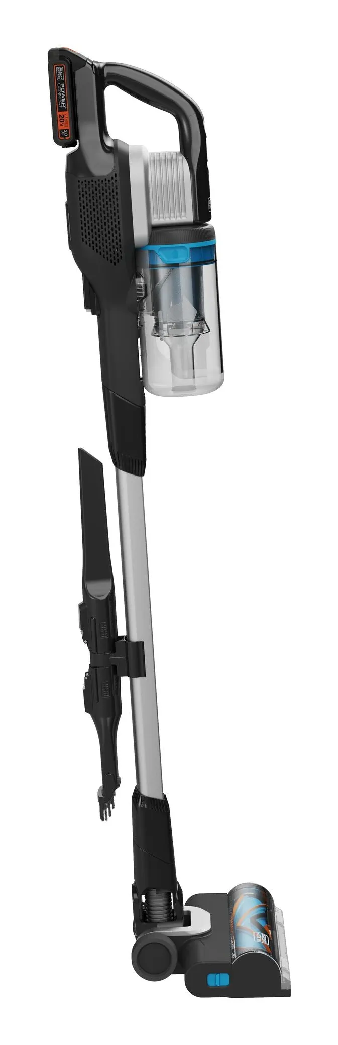 BLACK+DECKER POWERSERIES Extreme Max BHFEB520D1-QW 0.75 L 18V 2 Ah pussiton -varsi-imuri, musta, l&auml;pin&auml;kyv&auml;, valkoinen