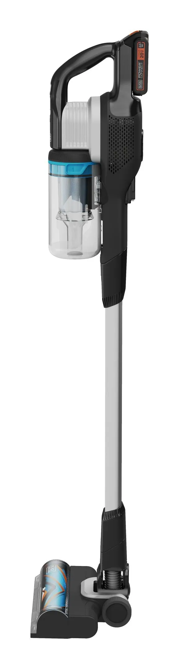 BLACK+DECKER POWERSERIES Extreme Max BHFEB520D1-QW 0.75 L 18V 2 Ah pussiton -varsi-imuri, musta, l&auml;pin&auml;kyv&auml;, valkoinen