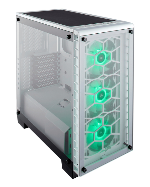 Corsair Crystal Series 460X Mid Tower RGB Tempered Glass Compact ATX Case White