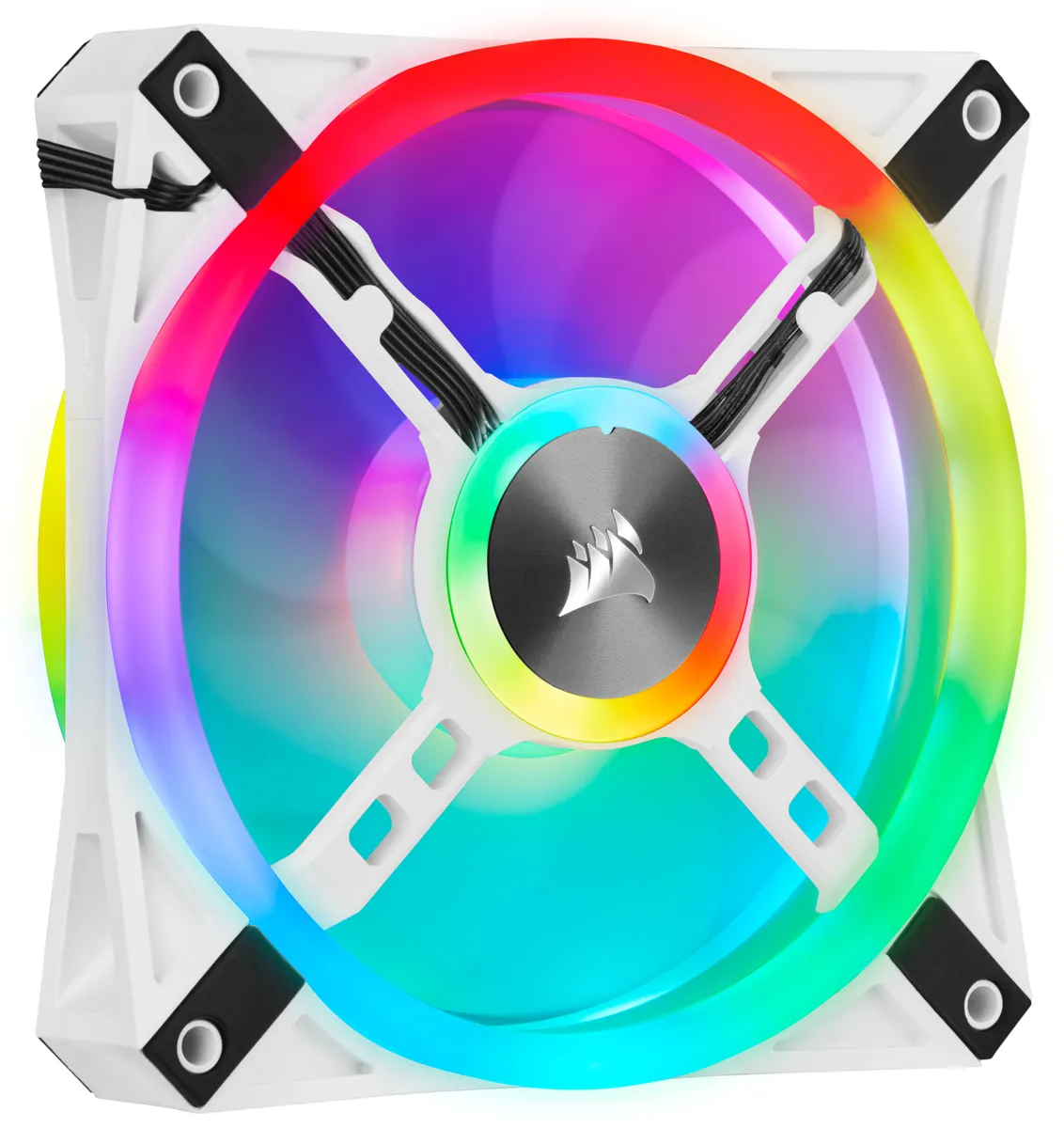 Corsair QL120 RGB, 120mm - chassi fläkt, vit, 3st