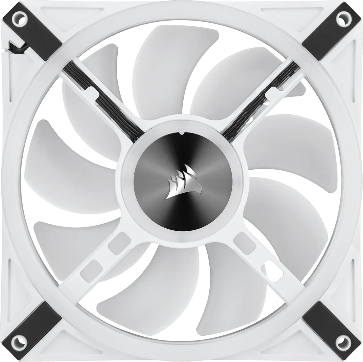 CORSAIR iCUE QL140 PWM RGB Fan Kit, Hydraulic Bearing, 140mm, 2-pack, White