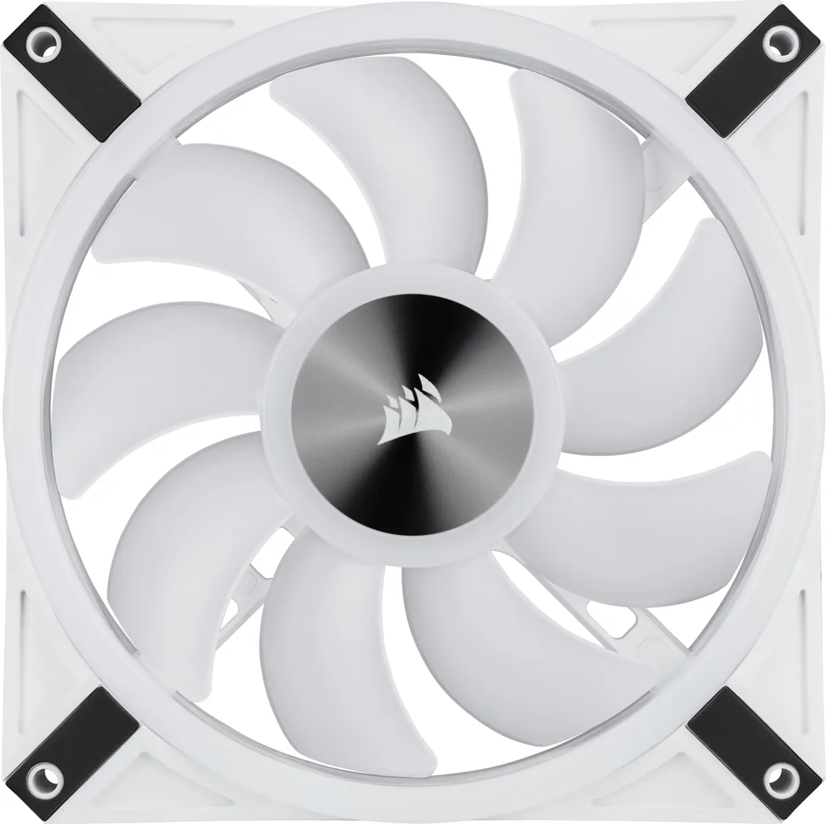 CORSAIR iCUE QL140 PWM RGB Fan Kit, Hydraulic Bearing, 140mm, 2-pack, White