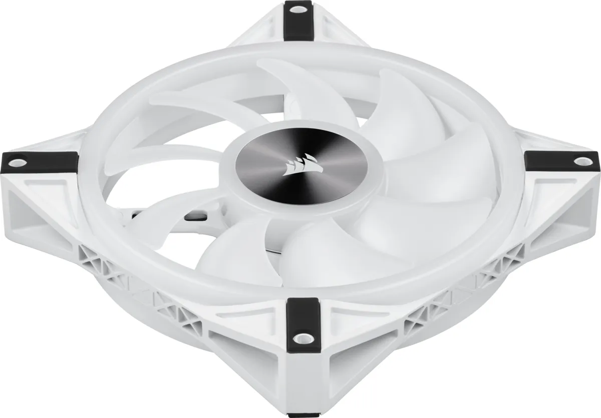 CORSAIR iCUE QL140 PWM RGB Fan Kit, Hydraulic Bearing, 140mm, 2-pack, White