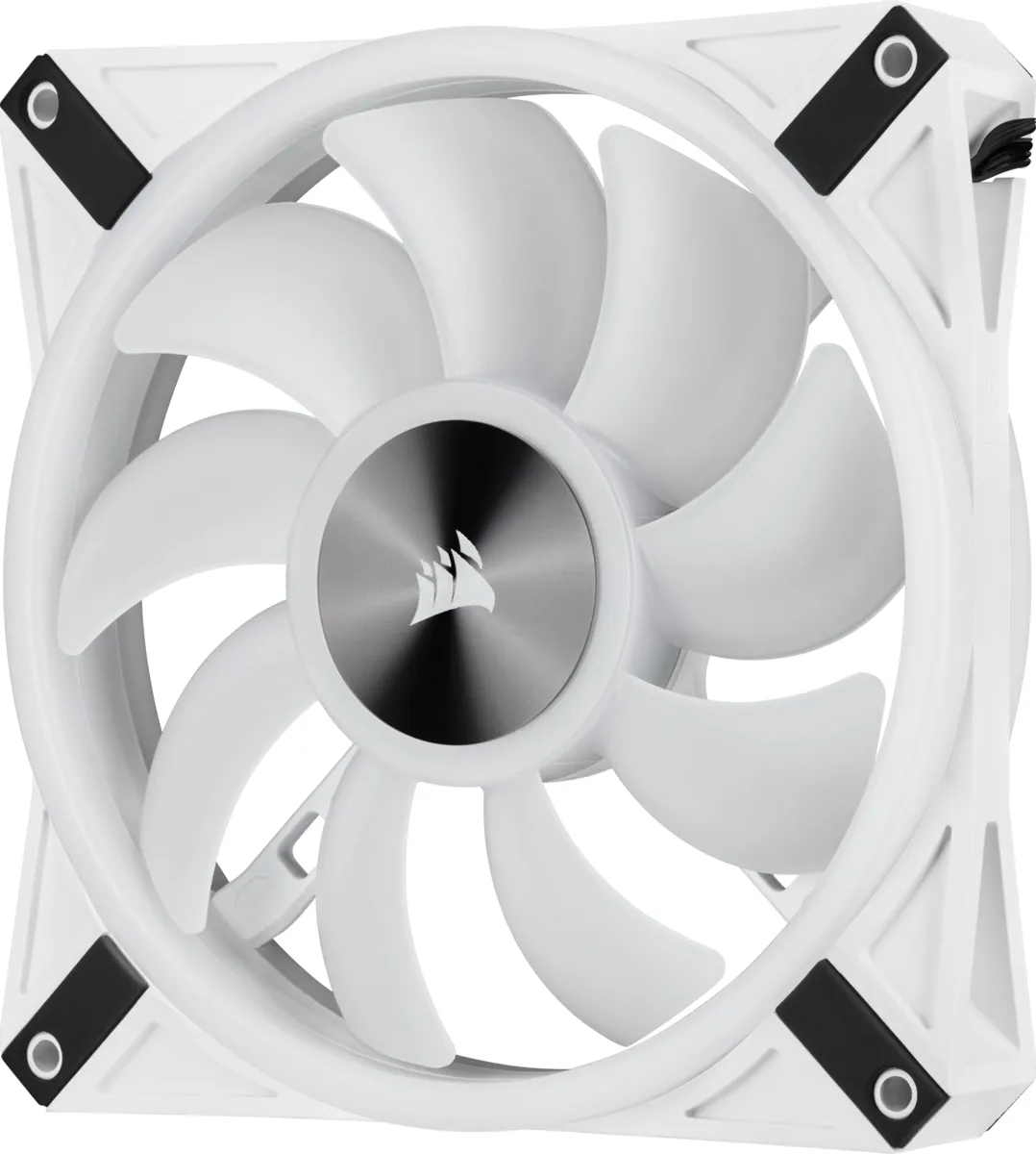 CORSAIR iCUE QL140 PWM RGB Fan Kit, Hydraulic Bearing, 140mm, 2-pack, White