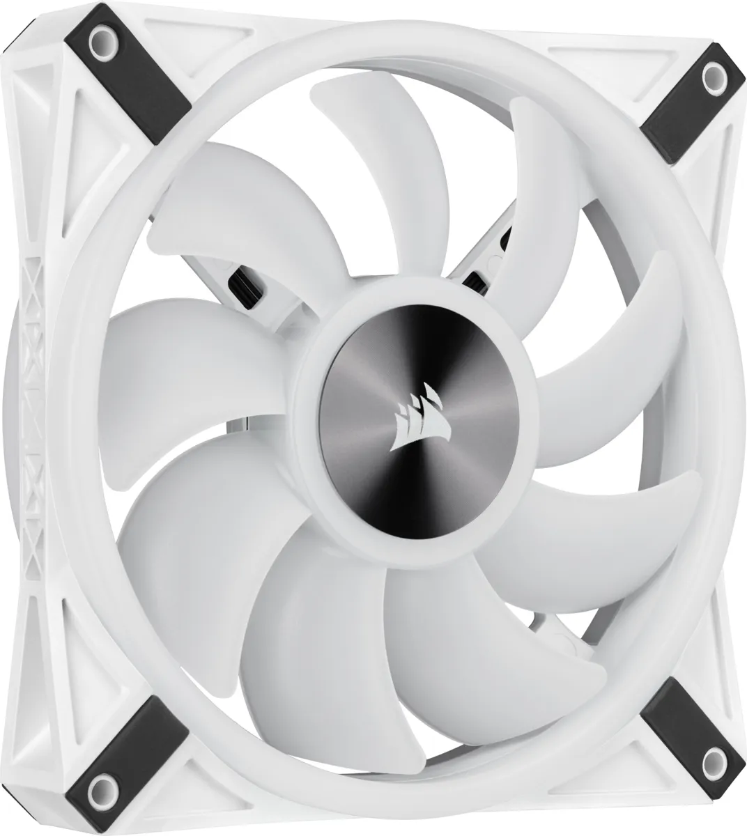 CORSAIR iCUE QL140 PWM RGB Fan Kit, Hydraulic Bearing, 140mm, 2-pack, White