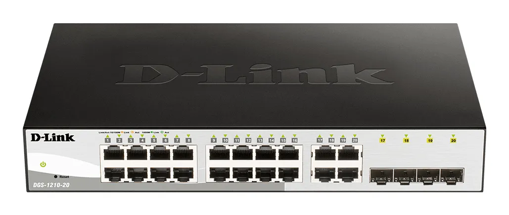 D-Link 16x 10/100/1000 Base-T ports with 4 x 1000Base-T /SFP port
