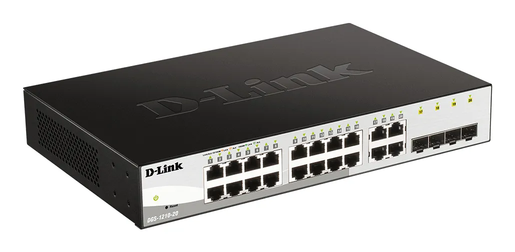 D-Link 16x 10/100/1000 Base-T ports with 4 x 1000Base-T /SFP port