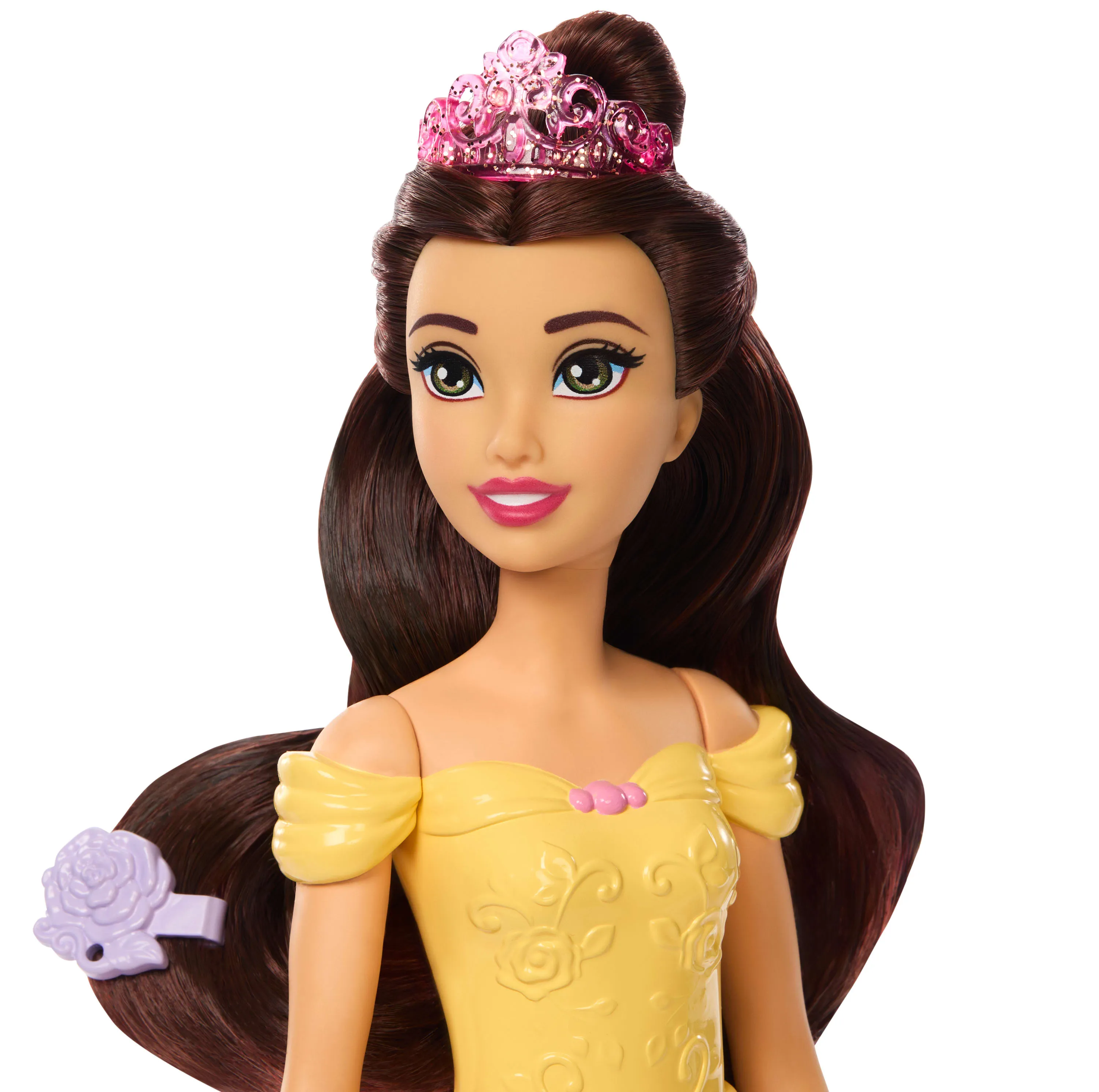 Mattel Disney Princess Bathing and Brushing Belle Fashion Doll with Color-Change Puppy and Accessories