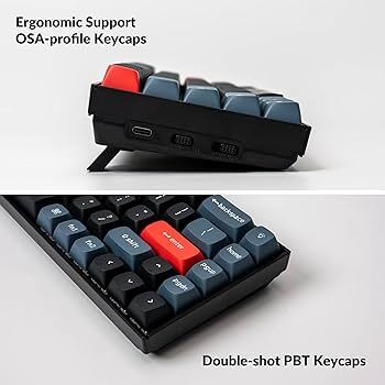 Keychron K6 Pro QMK/VIA Wireless Mechanical Gaming Keyboard, K Pro Red, Black/Grey