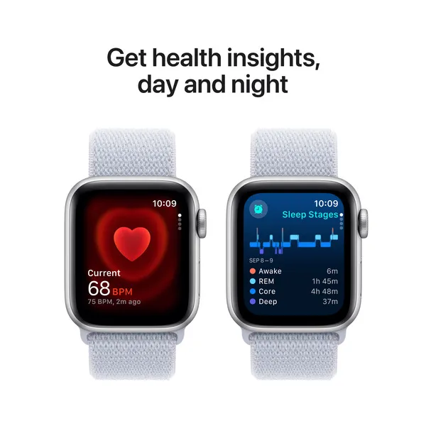 APPLE Watch SE GPS 40mm Silver Aluminium Case with Blue Cloud Sport Loop