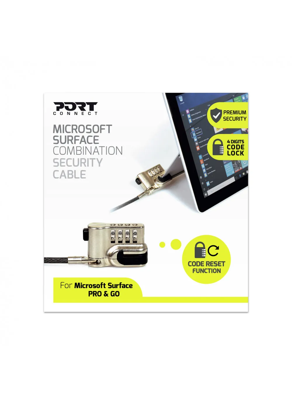 PORT Designs Microsoft Surface Pro/Go Security Cable Lock /901219
