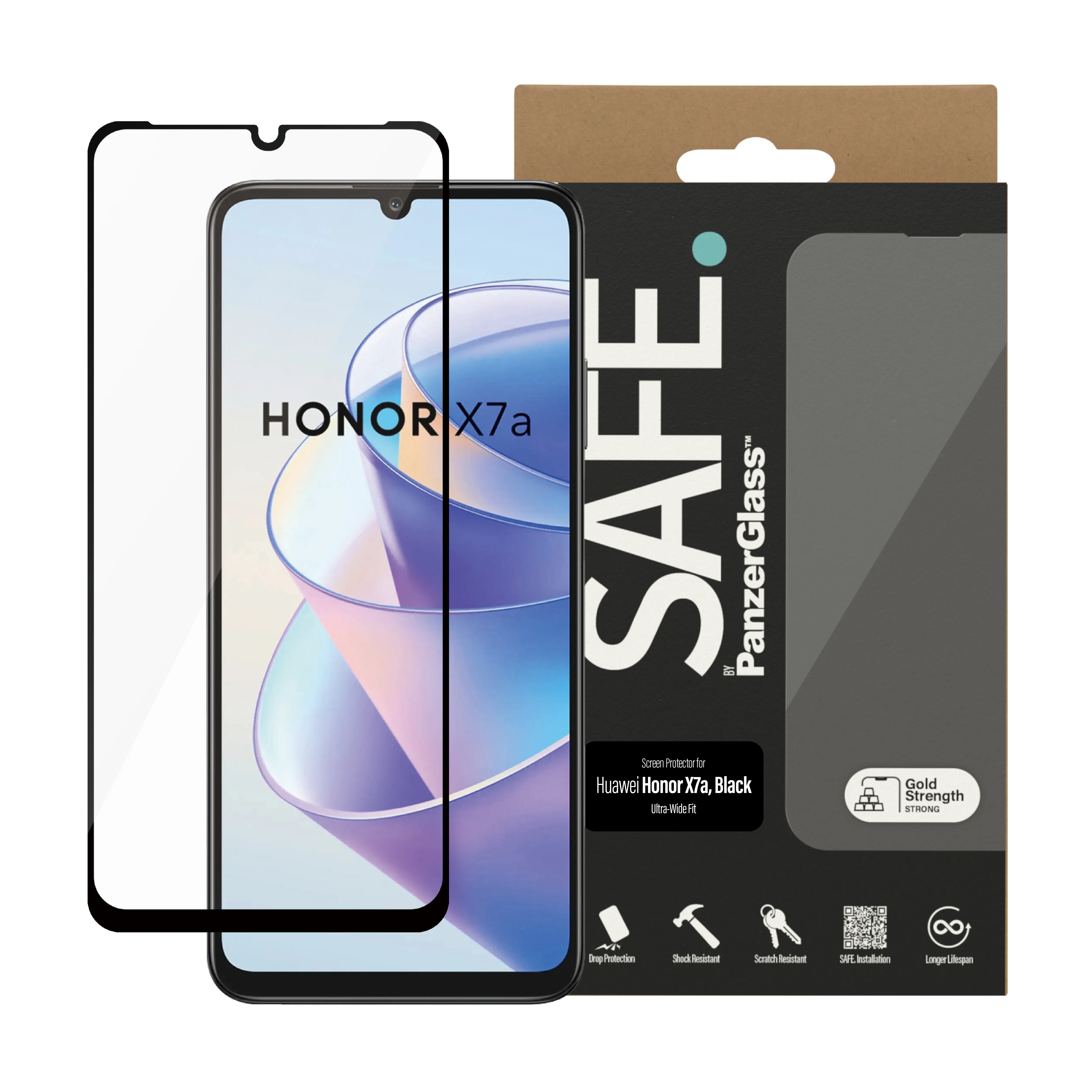 PanzerGlass SAFE Ultra-Wide Fit, Honor X7a -panssarilasi