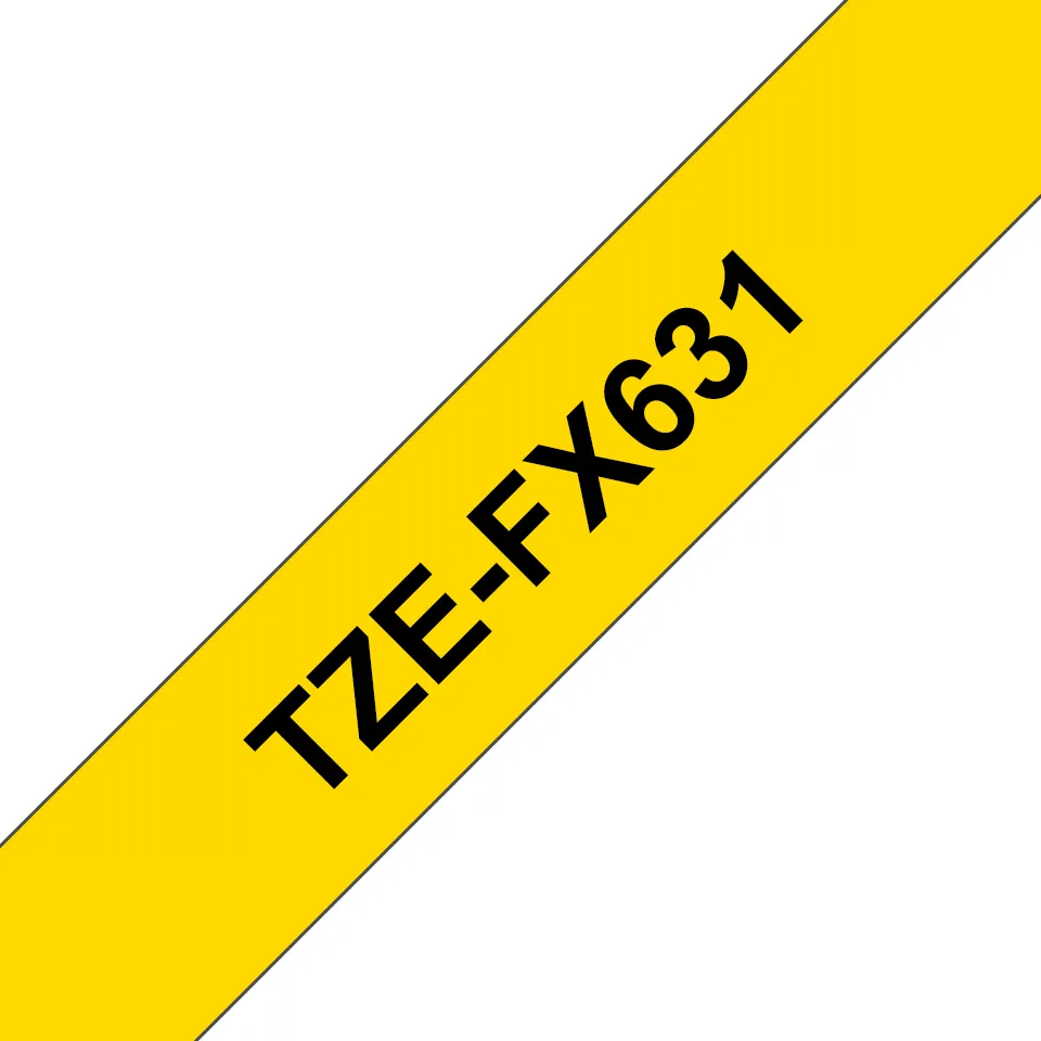 BROTHER TZEFX631 12 BLACK ON YELLOW FLEX