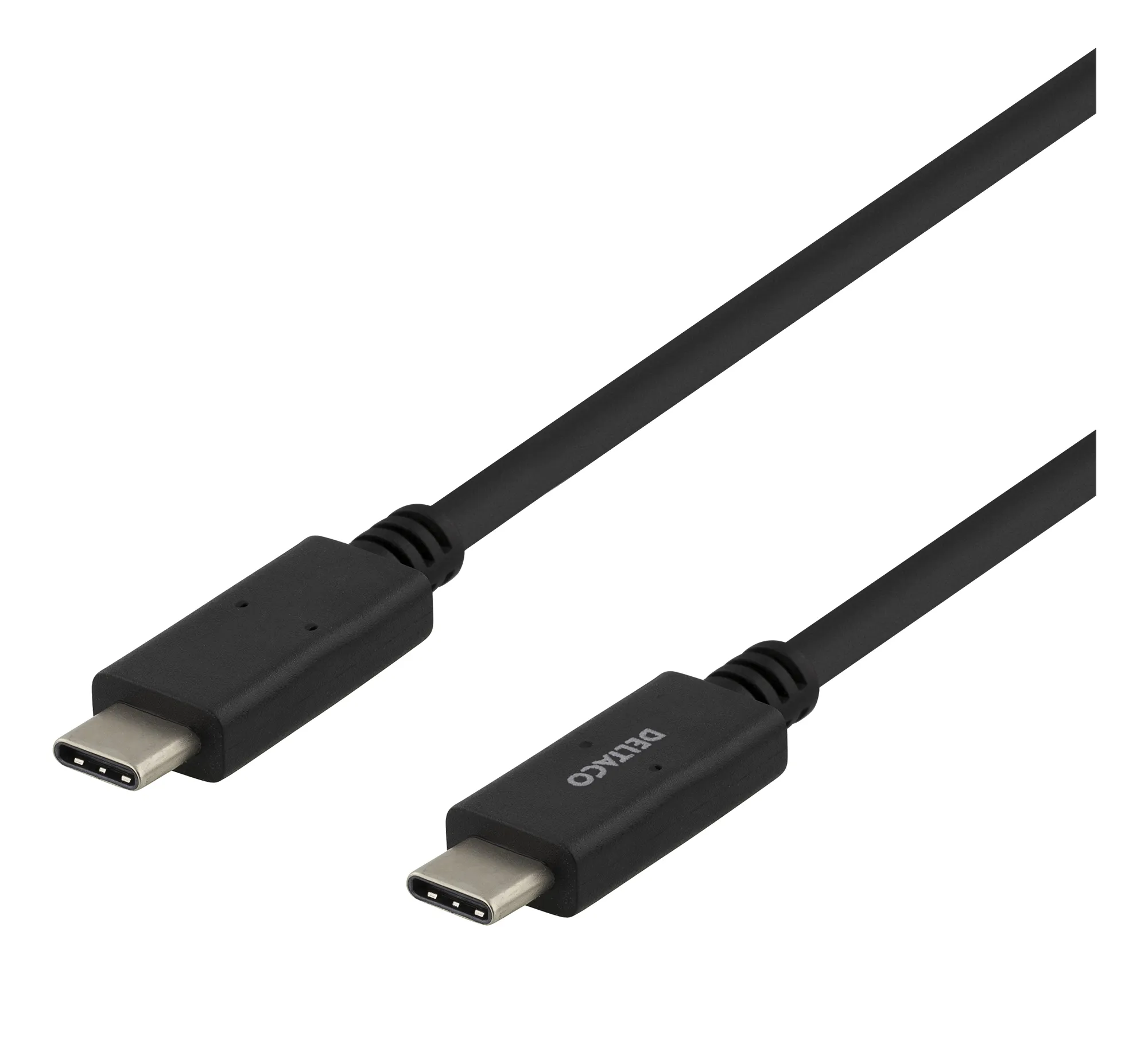 Deltaco Mobility USB-C &ndash; USB-C 2.0 -kaapeli, 3m, Musta