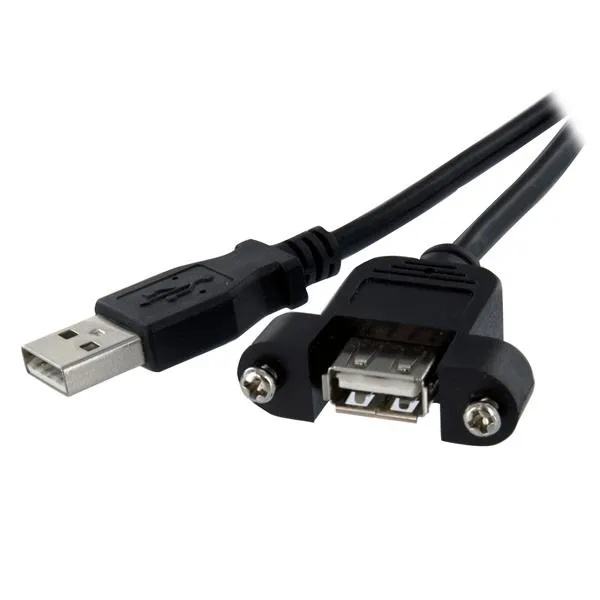 StarTech Panel Mount USB - extension cable, Female/Male USB A Port, 0.60m, Black