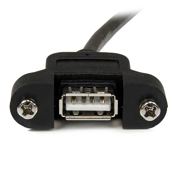 StarTech Panel Mount USB - extension cable, Female/Male USB A Port, 0.60m, Black