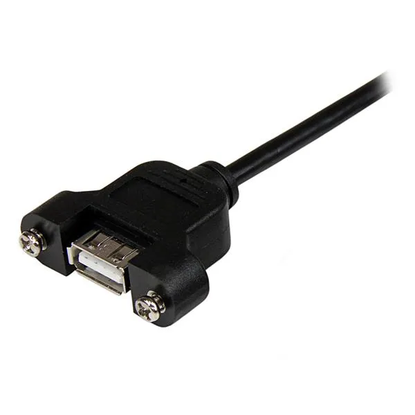 StarTech Panel Mount USB - extension cable, Female/Male USB A Port, 0.60m, Black