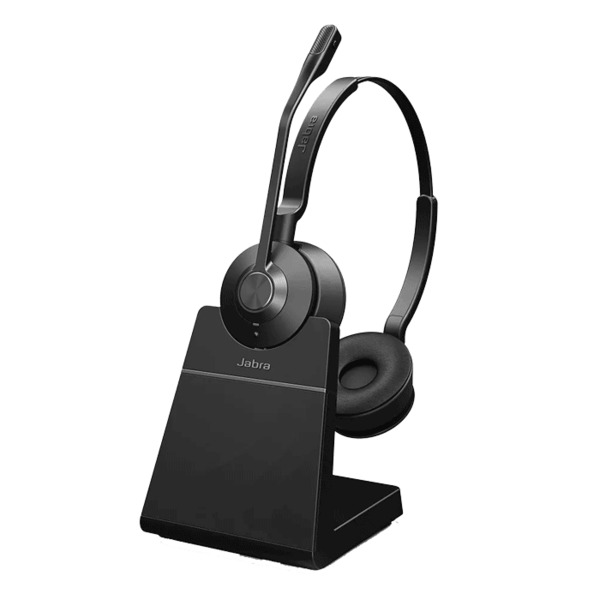 Jabra Engage 55 tr&aring;dl&ouml;s stereoheadset + USB-adapter, svart