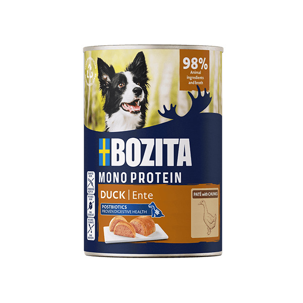 Bozita Monoprotein Pate Duck, Wet food for dogs, 800g