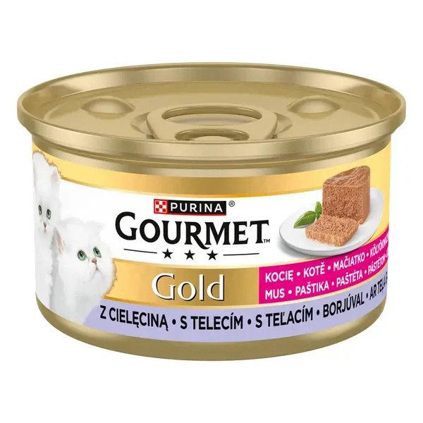 Purina Gourmet Gold Kitten Veal Mousse, Wet food for cats, 85g