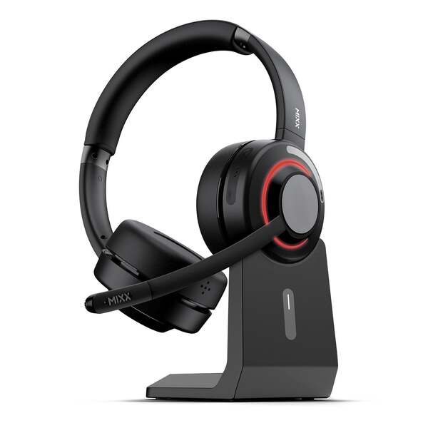 MIXX HB20S tr&aring;dl&ouml;s headset + laddst&auml;llning, svart