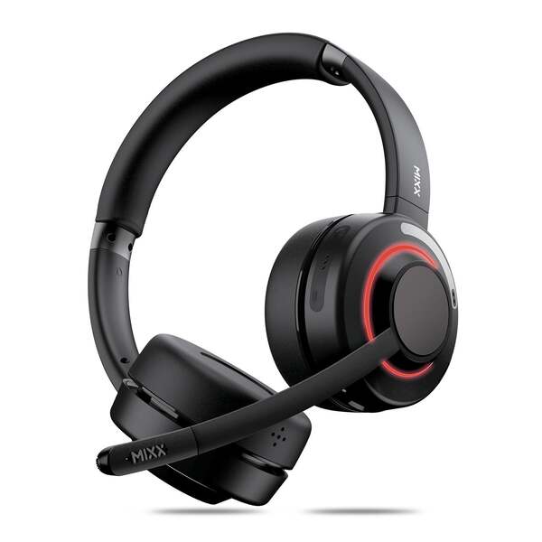 MIXX HB20S tr&aring;dl&ouml;s headset + laddst&auml;llning, svart