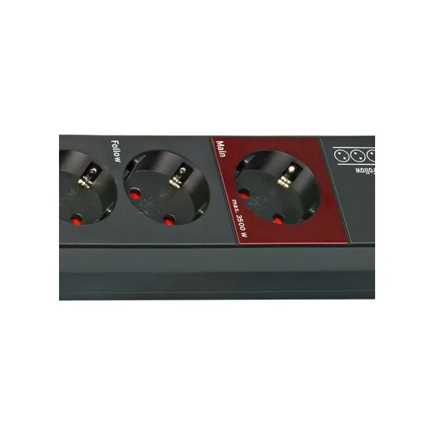 Brennenstuhl power strip, 6xCEE 7/4 outlets, 1xCEE 7/4, 3m cable, black