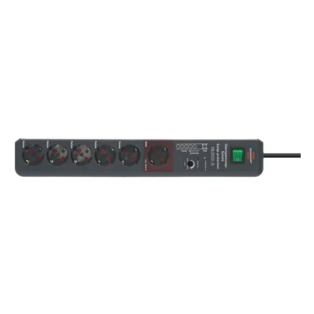 Brennenstuhl power strip, 6xCEE 7/4 outlets, 1xCEE 7/4, 3m cable, black