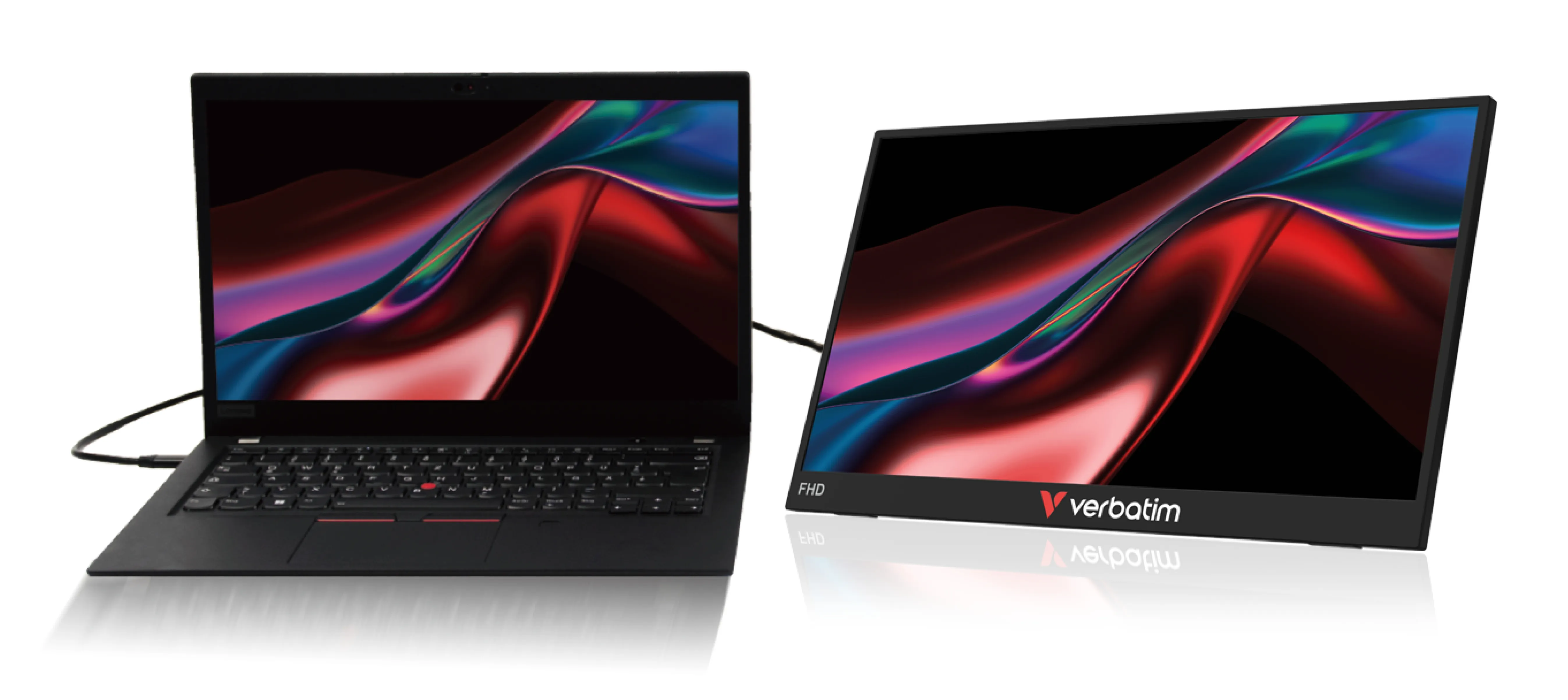 Verbatim Portable LIGHT 14" Full HD, IPS Portable Monitor with Touch, HDR, USB-C hub