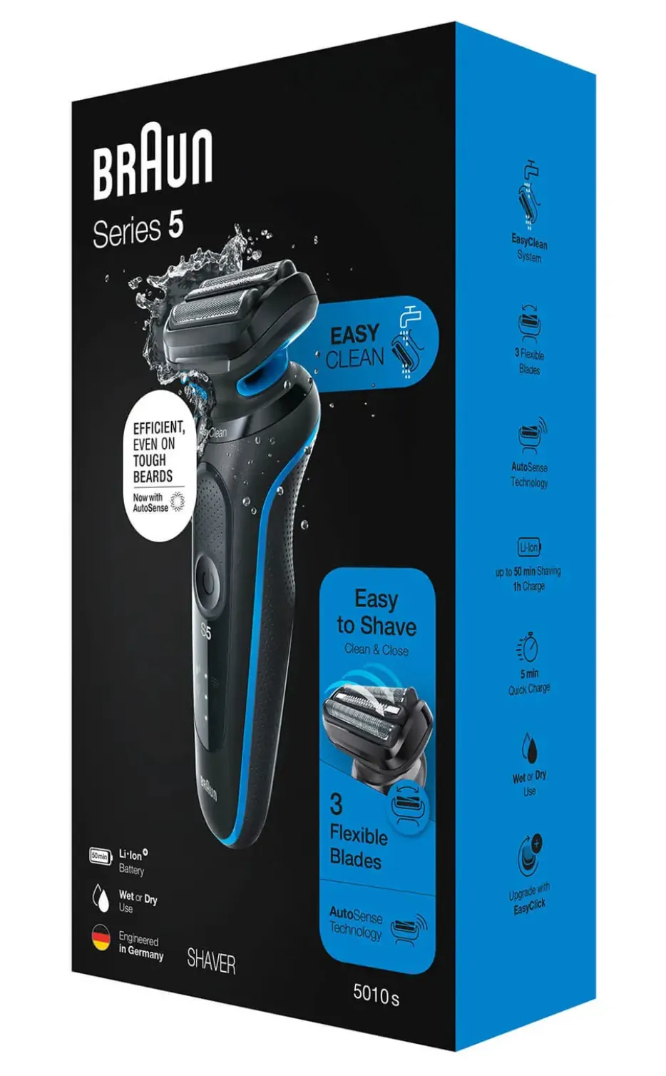 Braun Series 5 - 51-B1000s - rakapparat, svart/bl&aring;